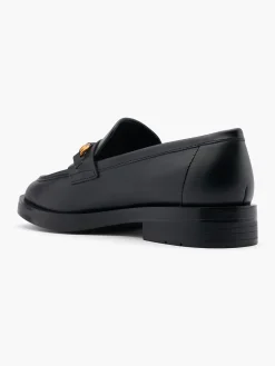 Black Loafer with Metal Link Detail