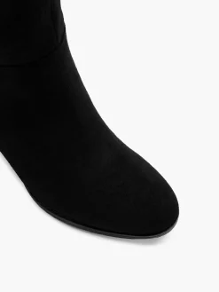 Black Long Leg Block Heeled Boot