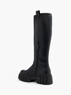 Black Long Leg Chunky Soled Boot