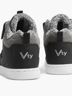 Black Midcut Velcro Kid's Trainer