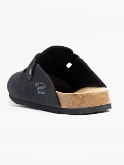 Black Mule Footbed Sandals
