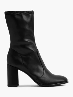 Black Panelled Heeled Boot
