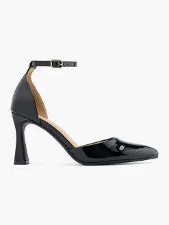 Black Patent Heel with Ankle Strap