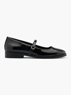 Black Patent Mary Jane Shoe with Single Strap