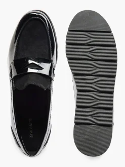 Black Patent Panelled Loafer