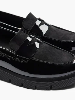 Black Patent Panelled Loafer