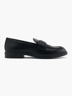 Black Plain Front Loafer