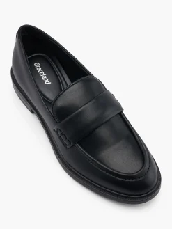 Black Plain Front Loafer