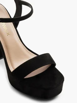 Black Platform Heels with Ankle Strap