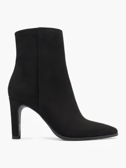 Black Pointed Toe Heeled Ankle Boot