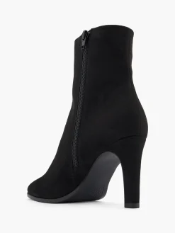 Black Pointed Toe Heeled Ankle Boot