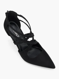 Black Pointed Toe Multi Strapped High Heel