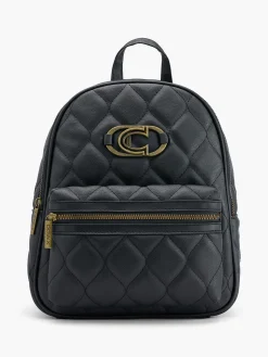 Black Quilted Backpack with Catwalk Logo Detail
