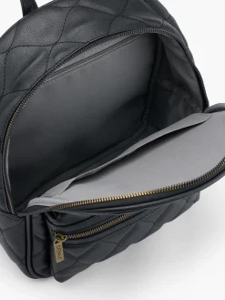 Black Quilted Backpack with Catwalk Logo Detail
