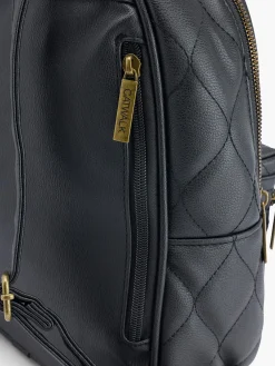 Black Quilted Backpack with Catwalk Logo Detail