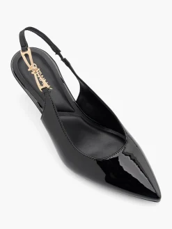Black Slingback with Gold Link Detail