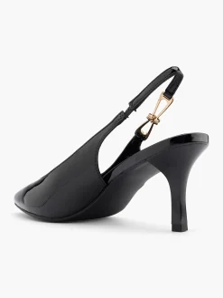 Black Slingback with Gold Link Detail