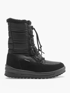 Black Snow Boots with Elasticated Laces