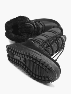 Black Snow Boots with Elasticated Laces