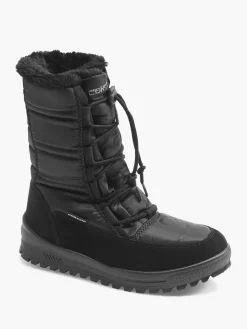 Black Snow Boots with Elasticated Laces