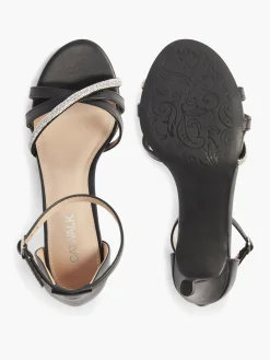 Black Stiletto Heel with Silver Strap Detail