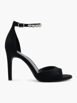 Black Stiletto Heel with Jewelled Strap