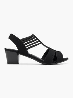 Black Strappy Heeled Sandals