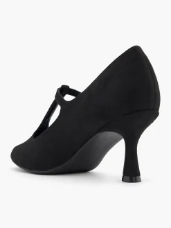 Black T Bar Heel with Buckle Detail