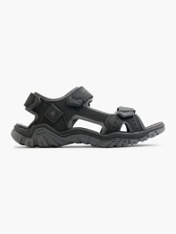 Black Triple Strap Sandals