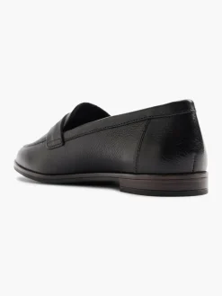Black Tumbled Leather Loafer