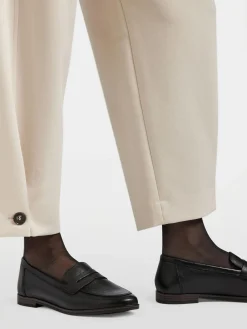 Black Tumbled Leather Loafer