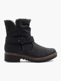 Black Warm Lined Comfort Boots