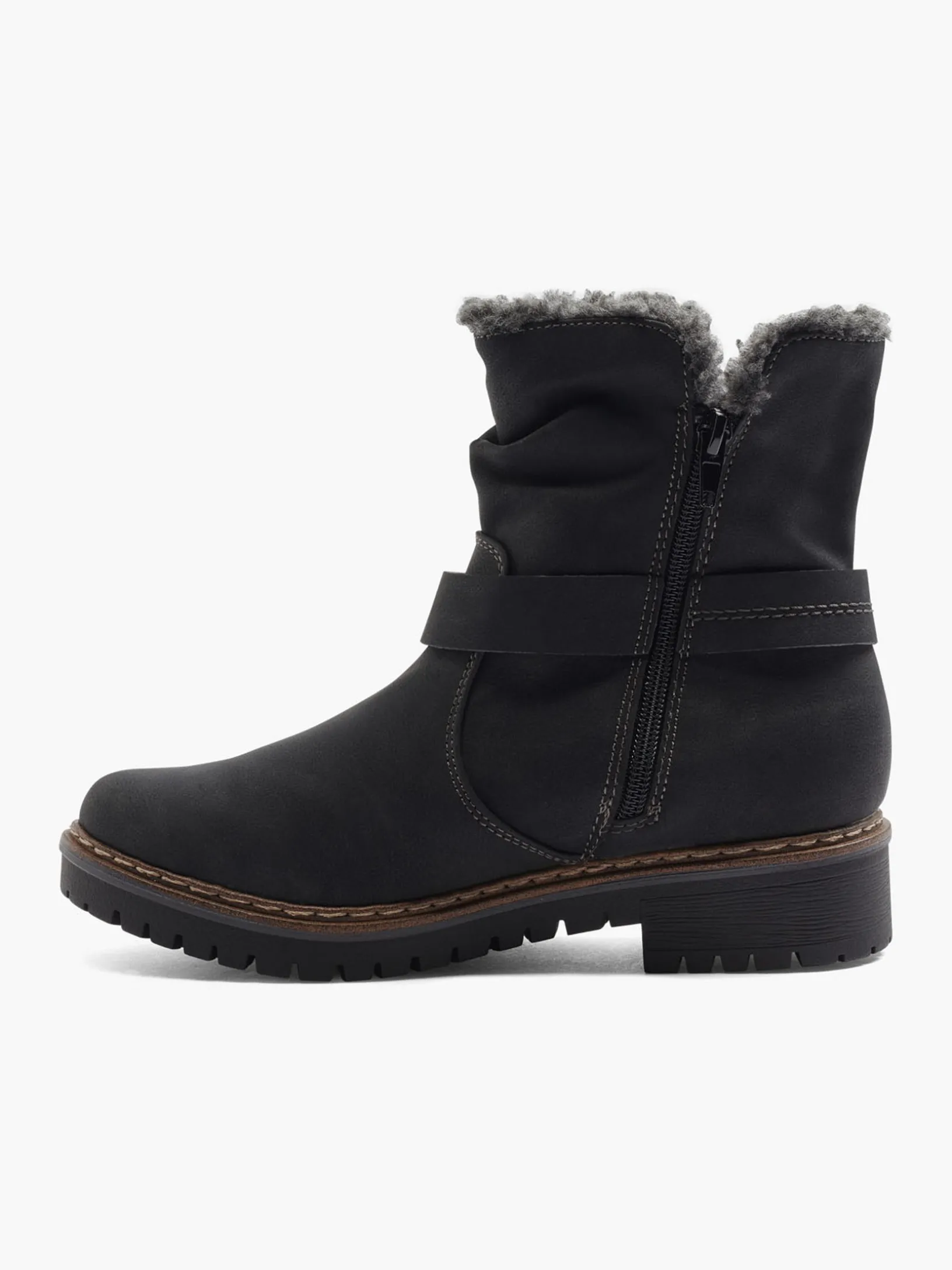 Black Warm Lined Comfort Boots