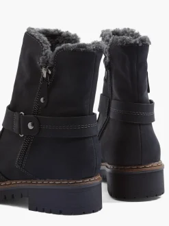 Black Warm Lined Comfort Boots