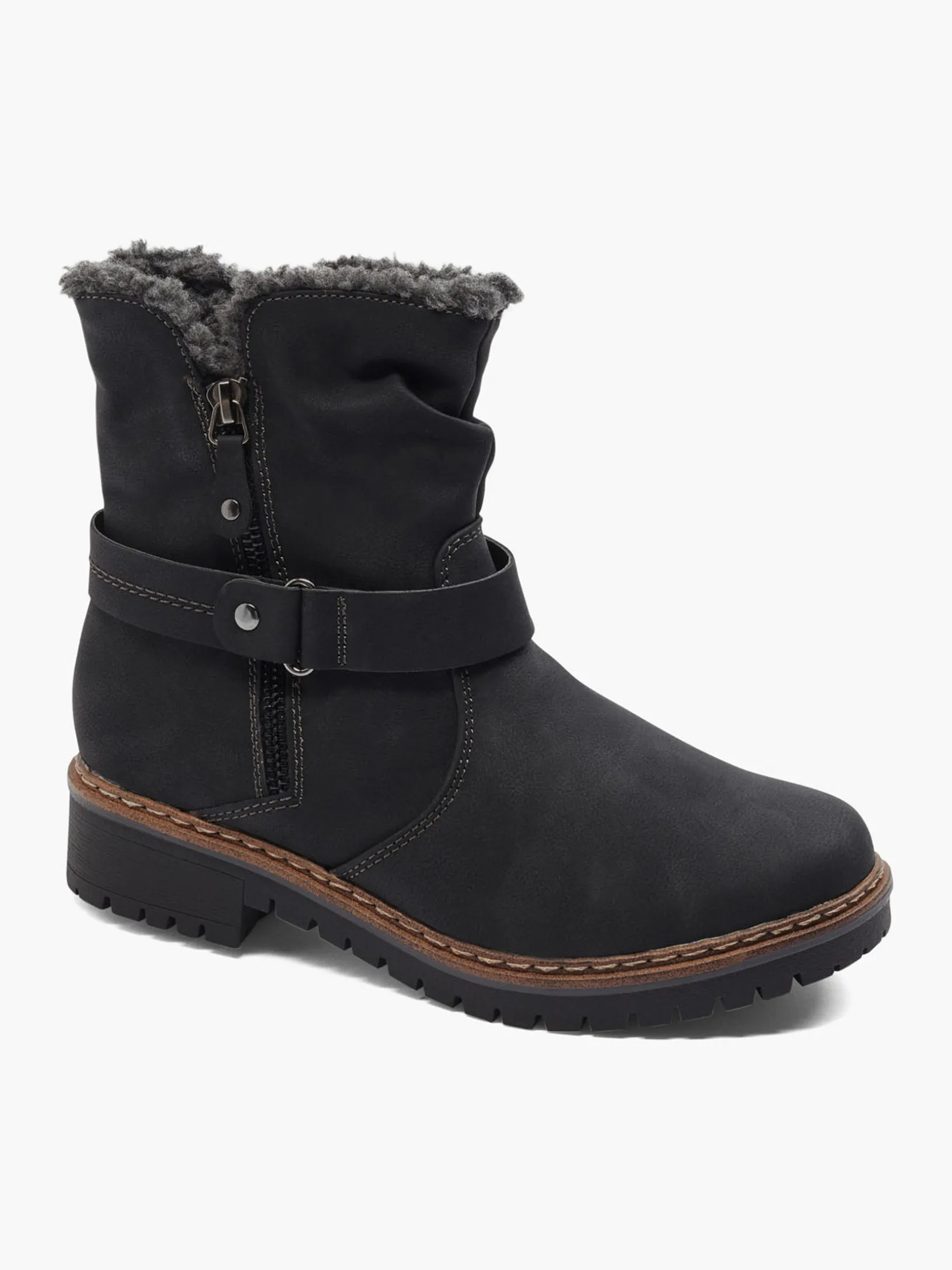 Black Warm Lined Comfort Boots