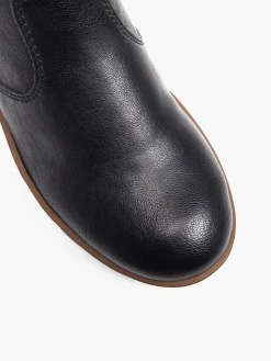 Black Wedge Side Zip Ankle Boot