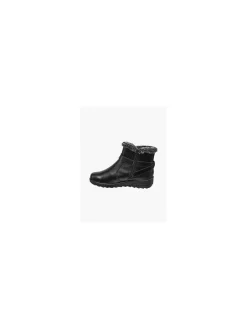 Black Wide Fit Wedge Comfort Ankle Boots