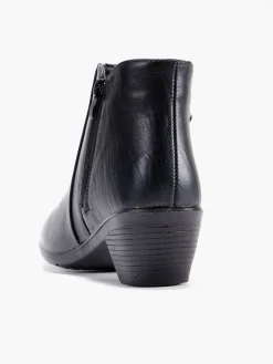 Black Wide Fit Block Heeled Comfort Boot