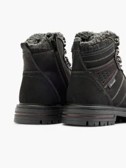 Black/Grey Lace Up Boots