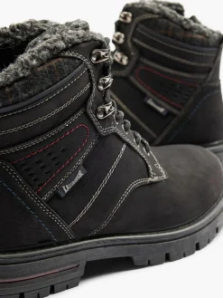 Black/Grey Lace Up Boots