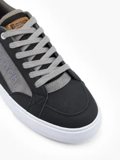 Black/Grey Lace Up Casual Trainers