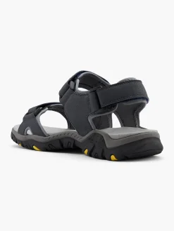 Black/Grey/Yellow Twin Strap Sandals