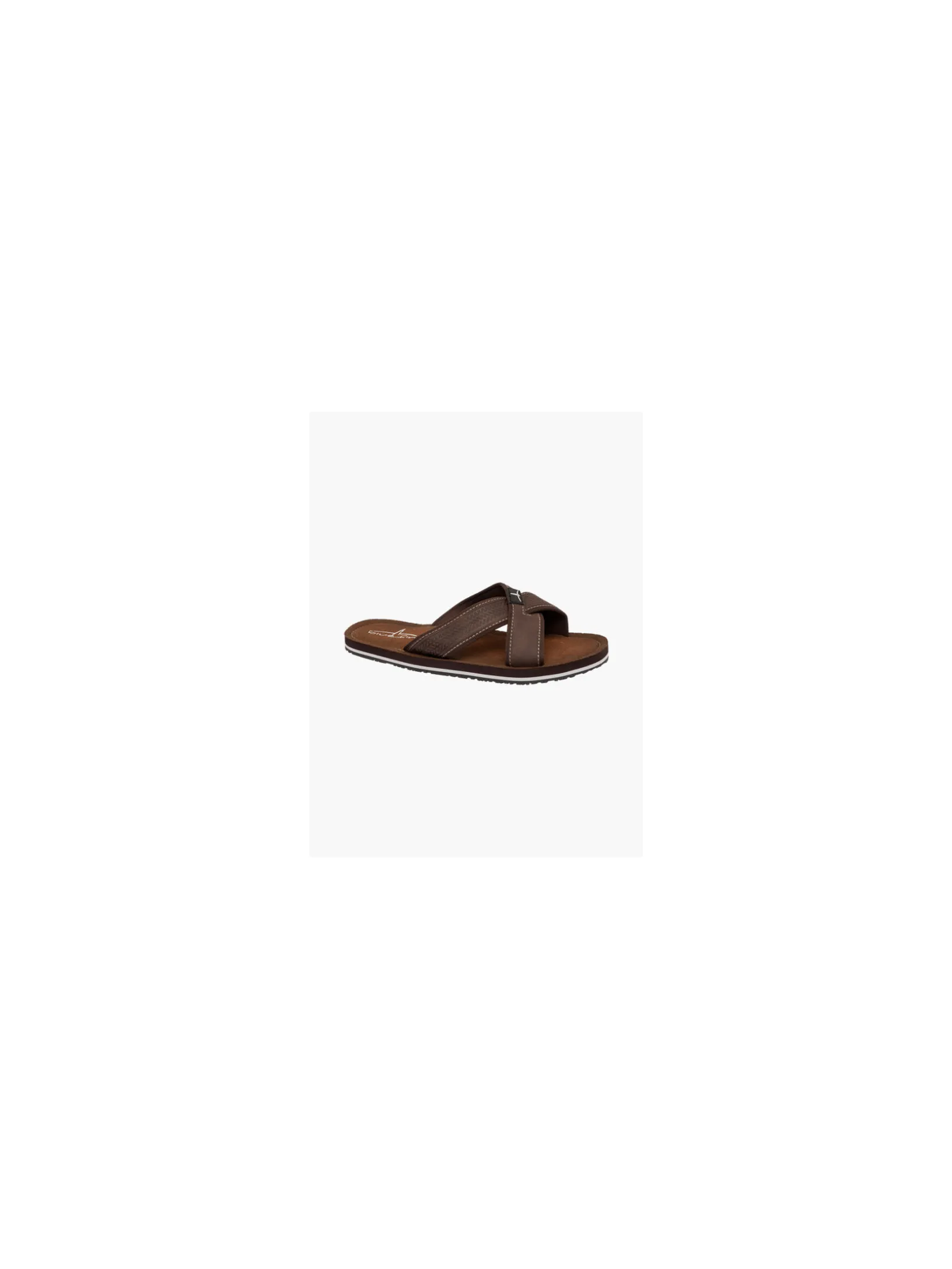 Blue Fin Mens Brown Cross Strap Slide
