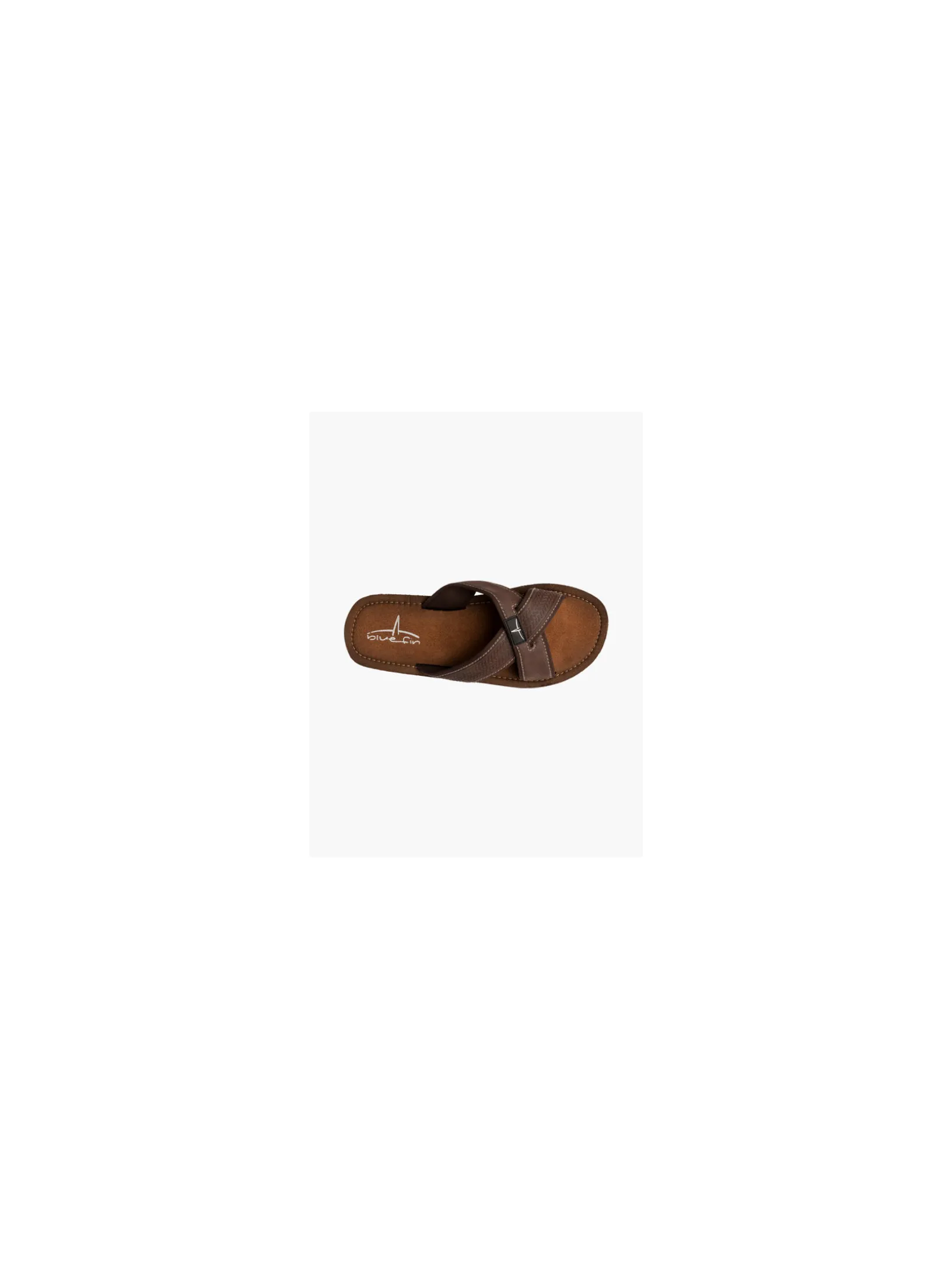 Blue Fin Mens Brown Cross Strap Slide