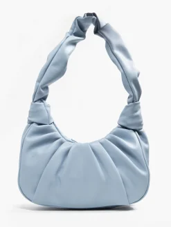 Blue Ruched Handle Handbag