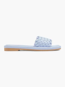 Blue Woven Slip On Sandal