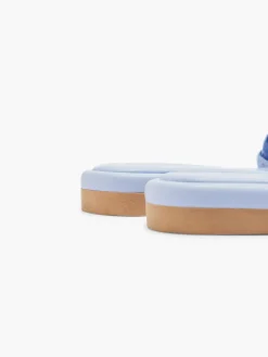 Blue Woven Slip On Sandal