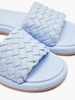 Blue Woven Slip On Sandal