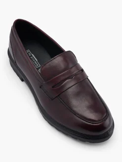 Bordeaux Leather Flat Loafer