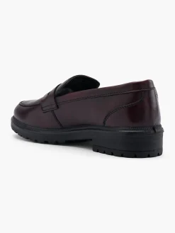 Bordeaux Leather Flat Loafer